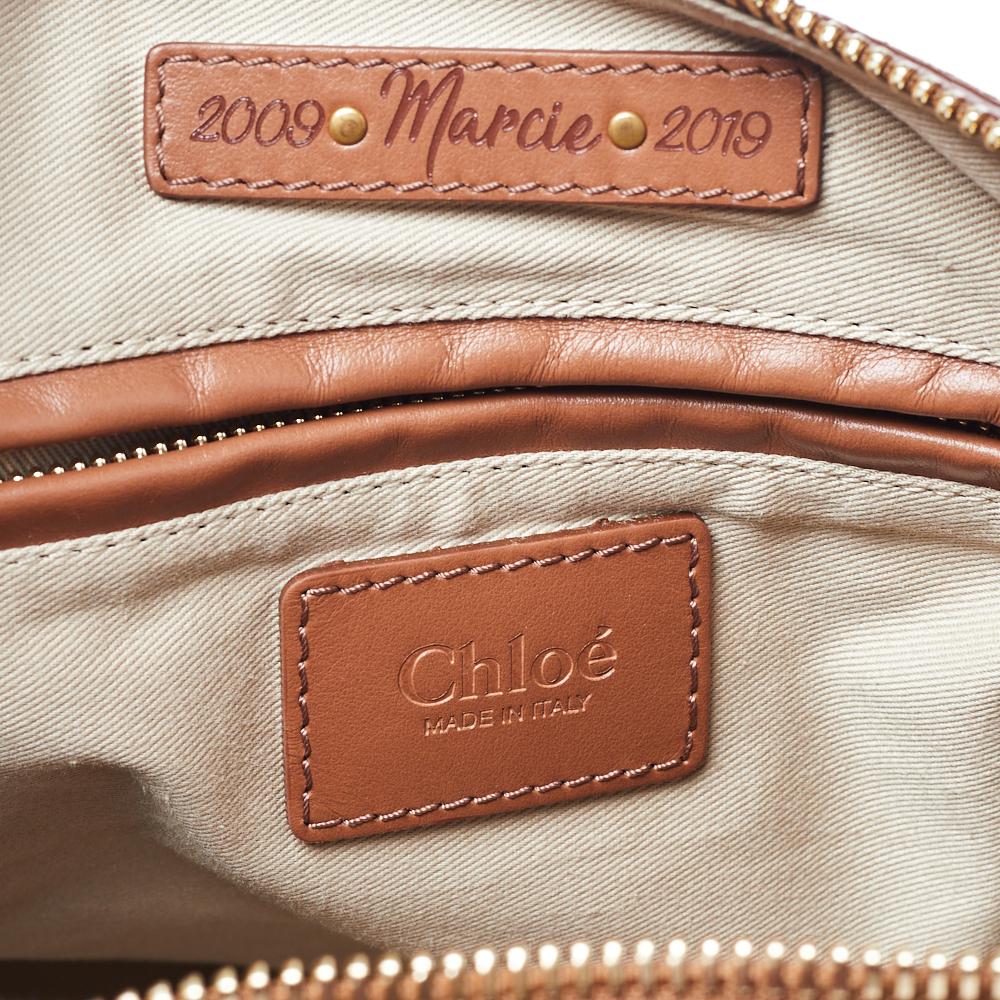 Women's Chloe Brown Leather Medium Fringe Marcie Satchel