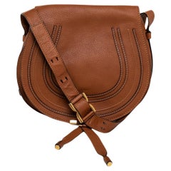 Used Chloe Brown Leather Medium Marcie Crossbody Bag