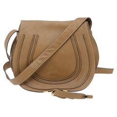 Chloe Brown Leather Medium Marcie Crossbody Bag