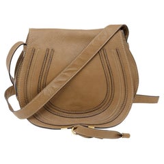 Used Chloe Brown Leather Medium Marcie Crossbody Bag