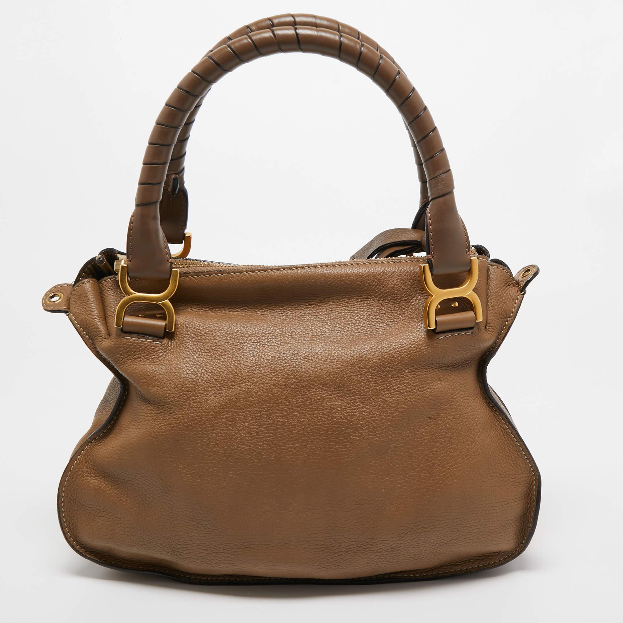Chloe Brown Leather Medium Marcie Shoulder Bag 7