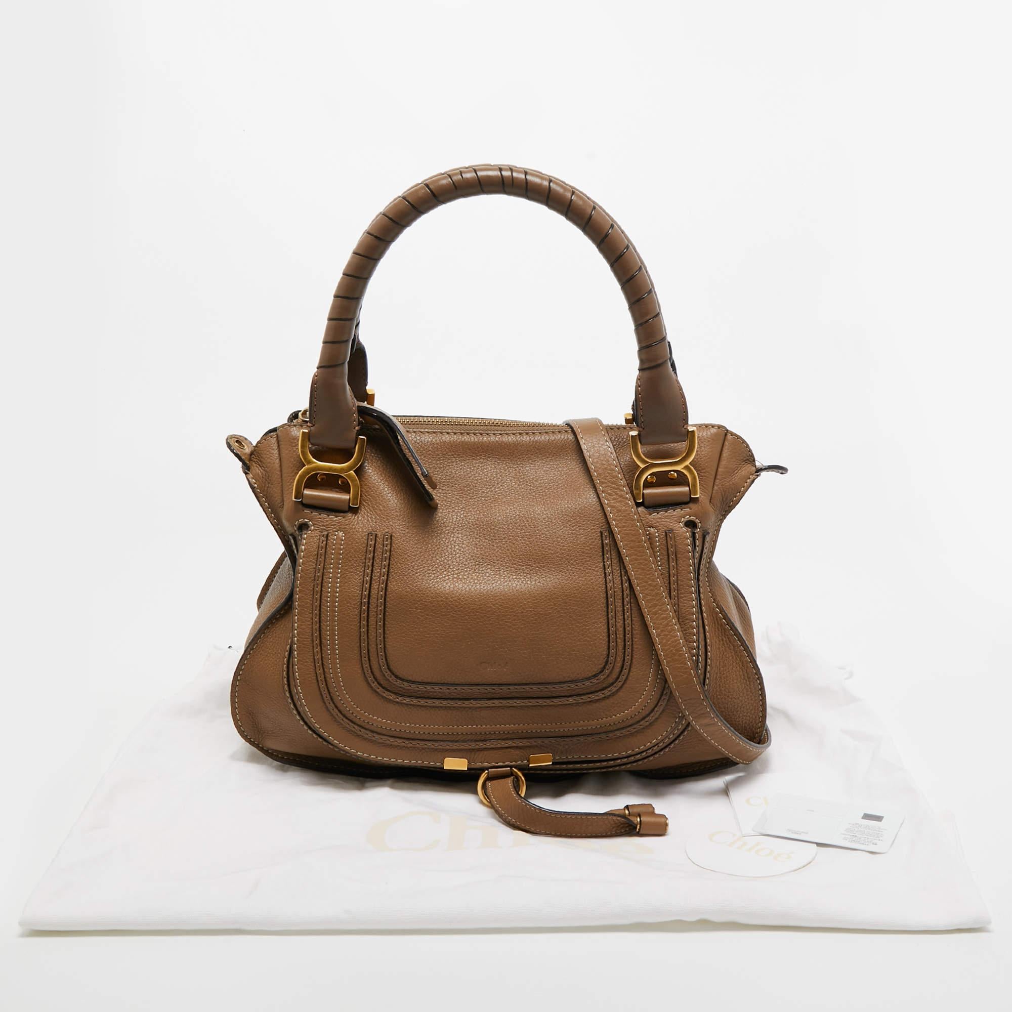 Chloe Brown Leather Medium Marcie Shoulder Bag 11