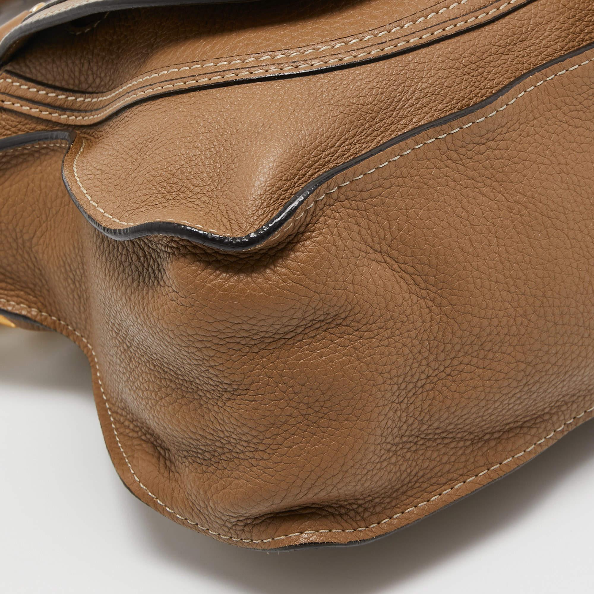 Women's Chloe Brown Leather Medium Marcie Shoulder Bag