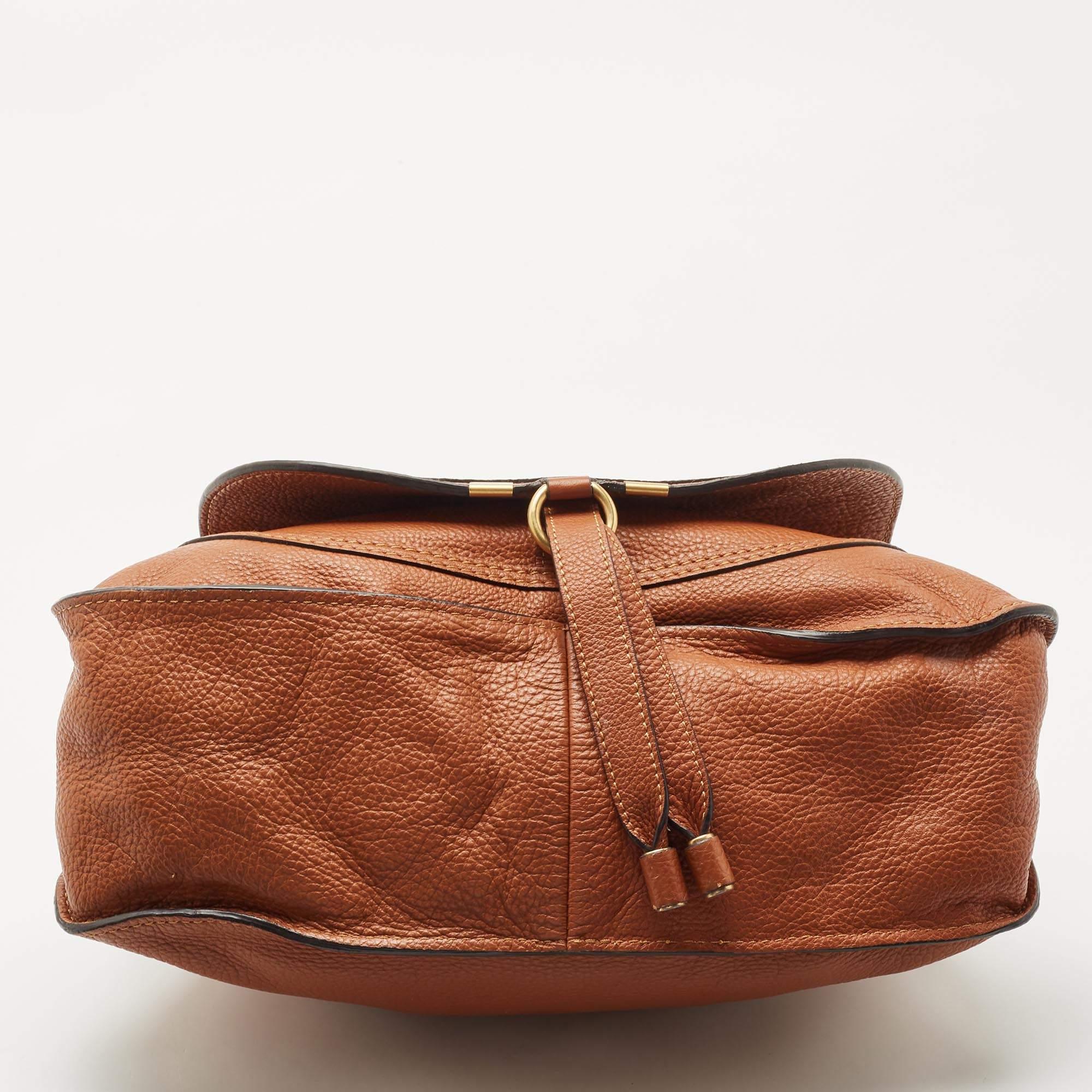 Chloe Brown Leather Medium Marcie Top Handle Bag 1