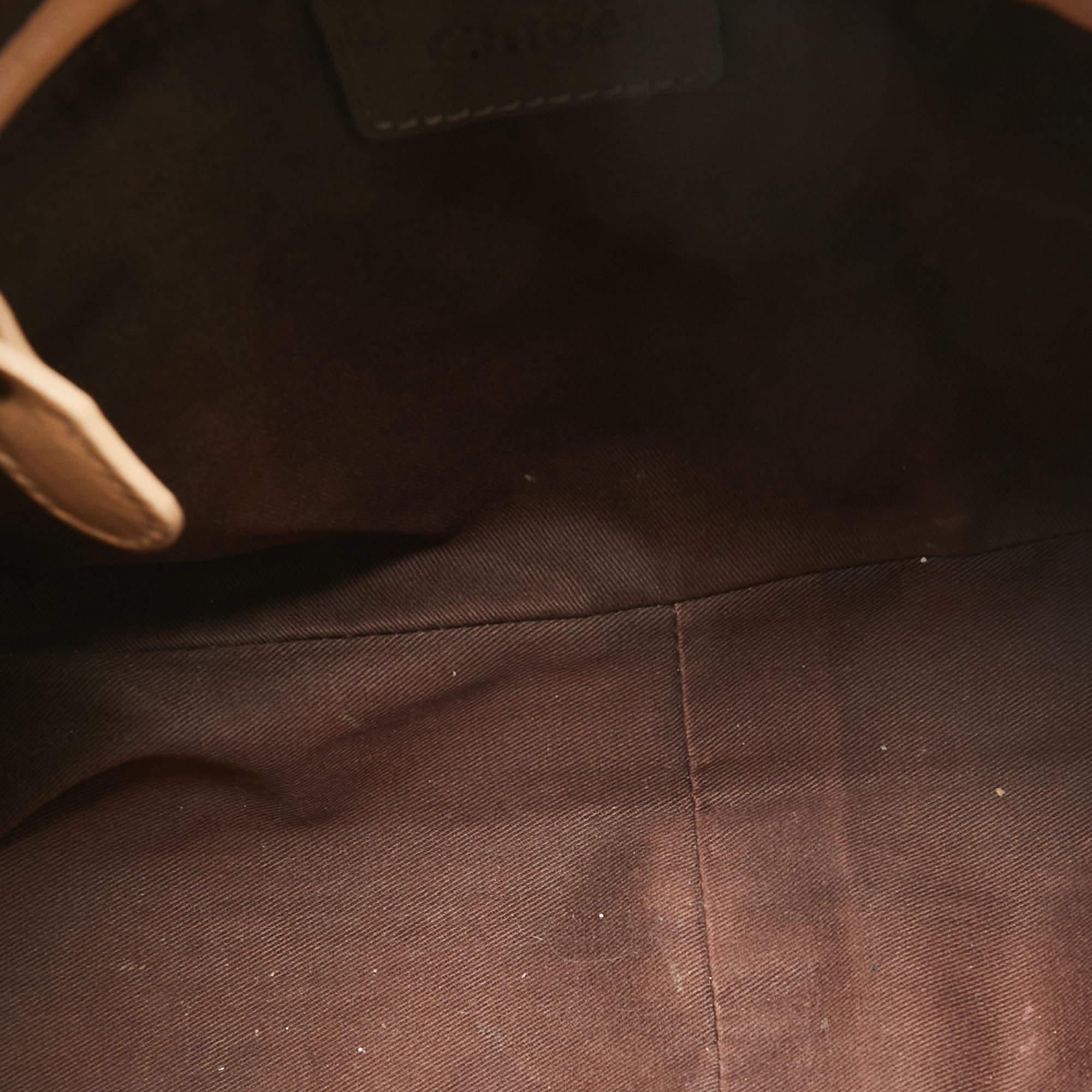 Chloé - Cartable Paraty moyen en cuir marron en vente 6