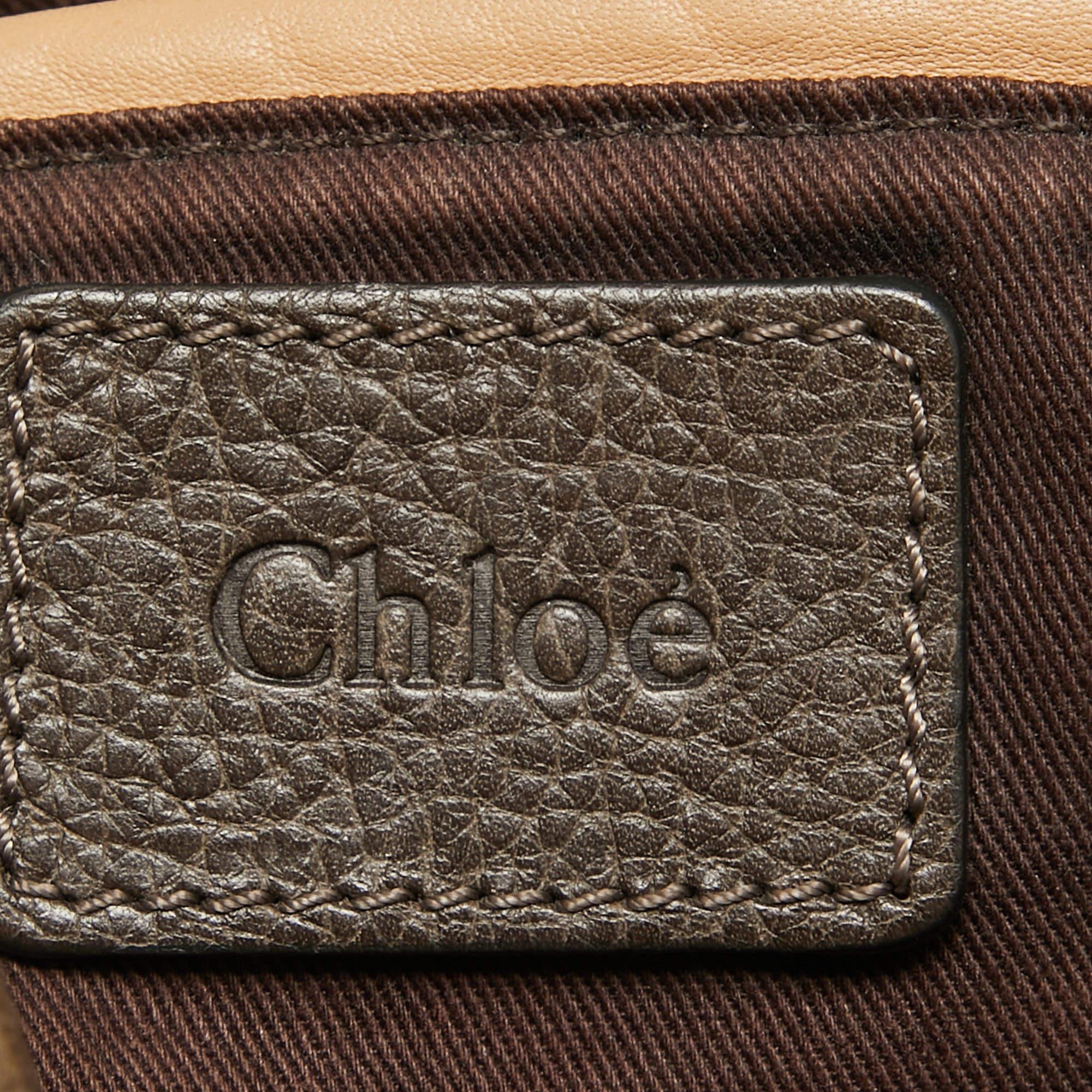 Chloe Brown Leather Medium Paraty Satchel For Sale 7