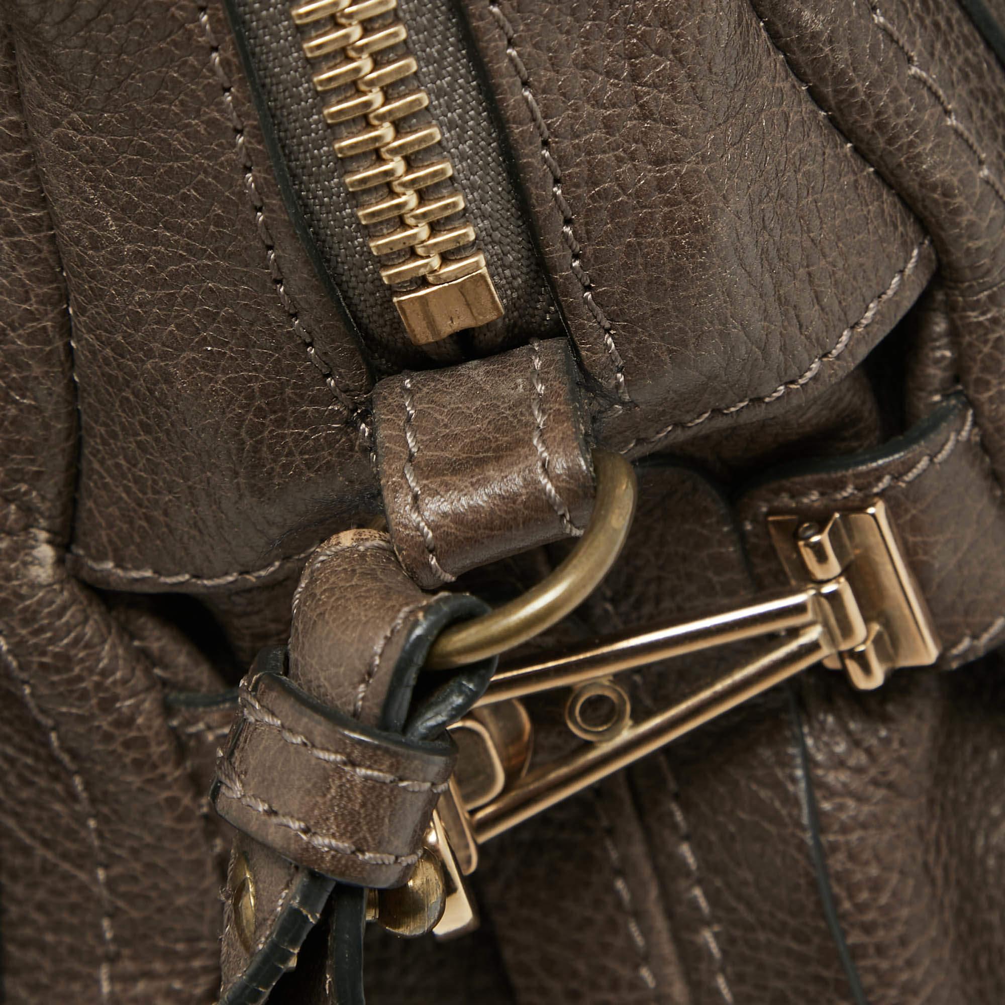 Chloe Brown Leather Medium Paraty Satchel For Sale 10
