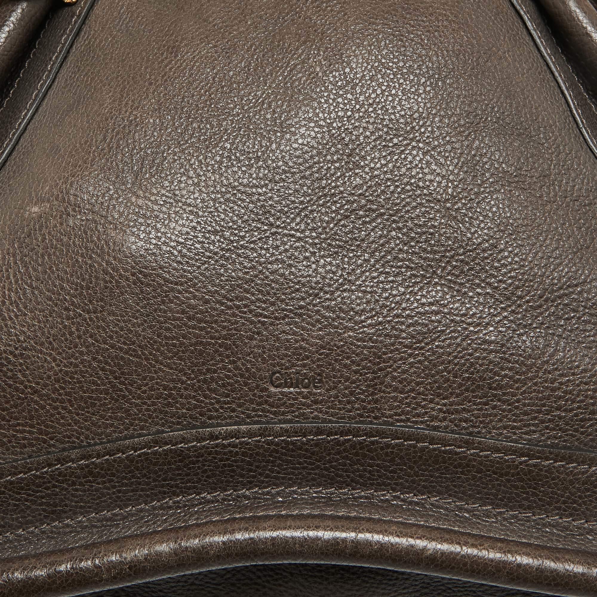 Chloe Brown Leather Medium Paraty Satchel For Sale 4
