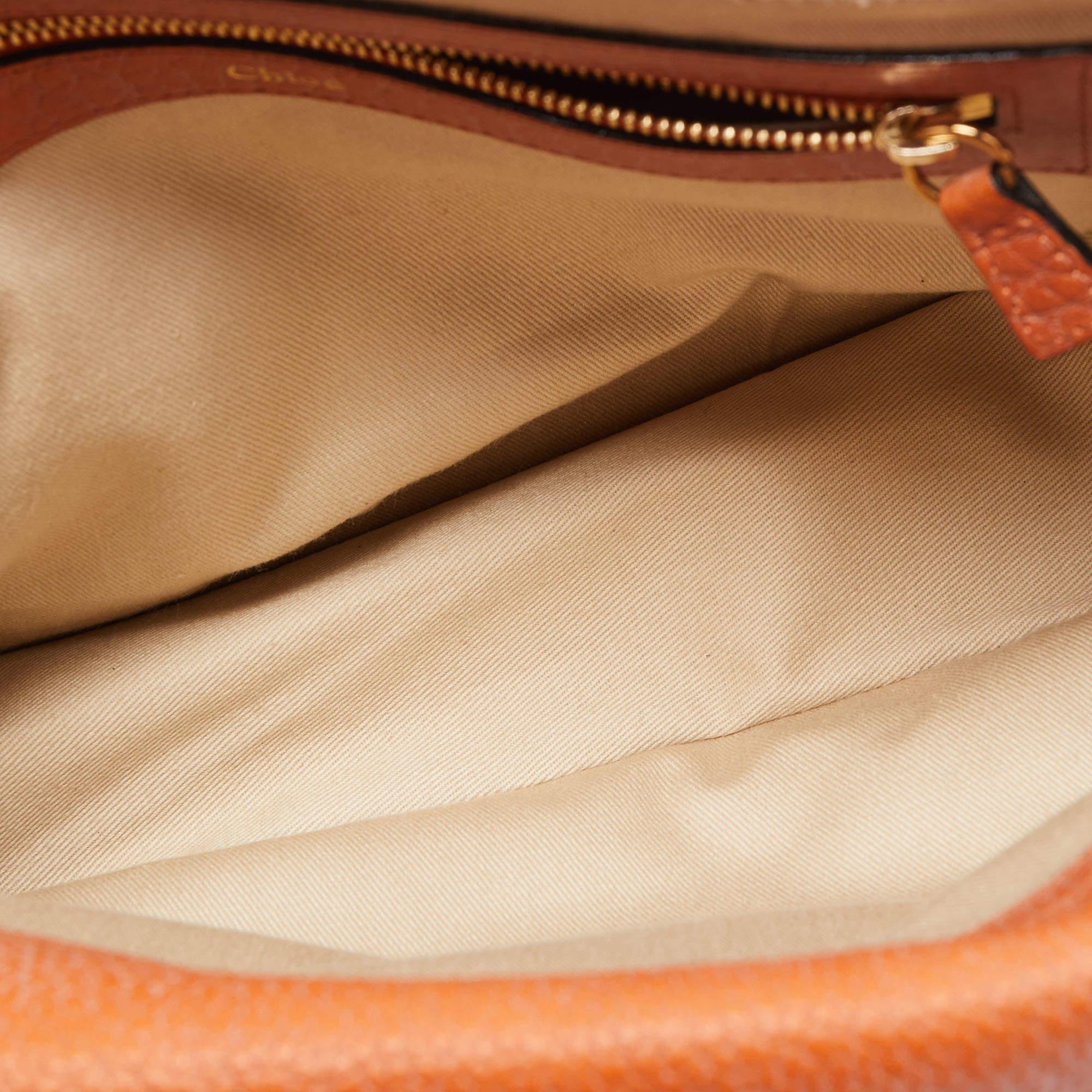 Chloe Brown Leather Medium Sally Shoulder Bag For Sale 8