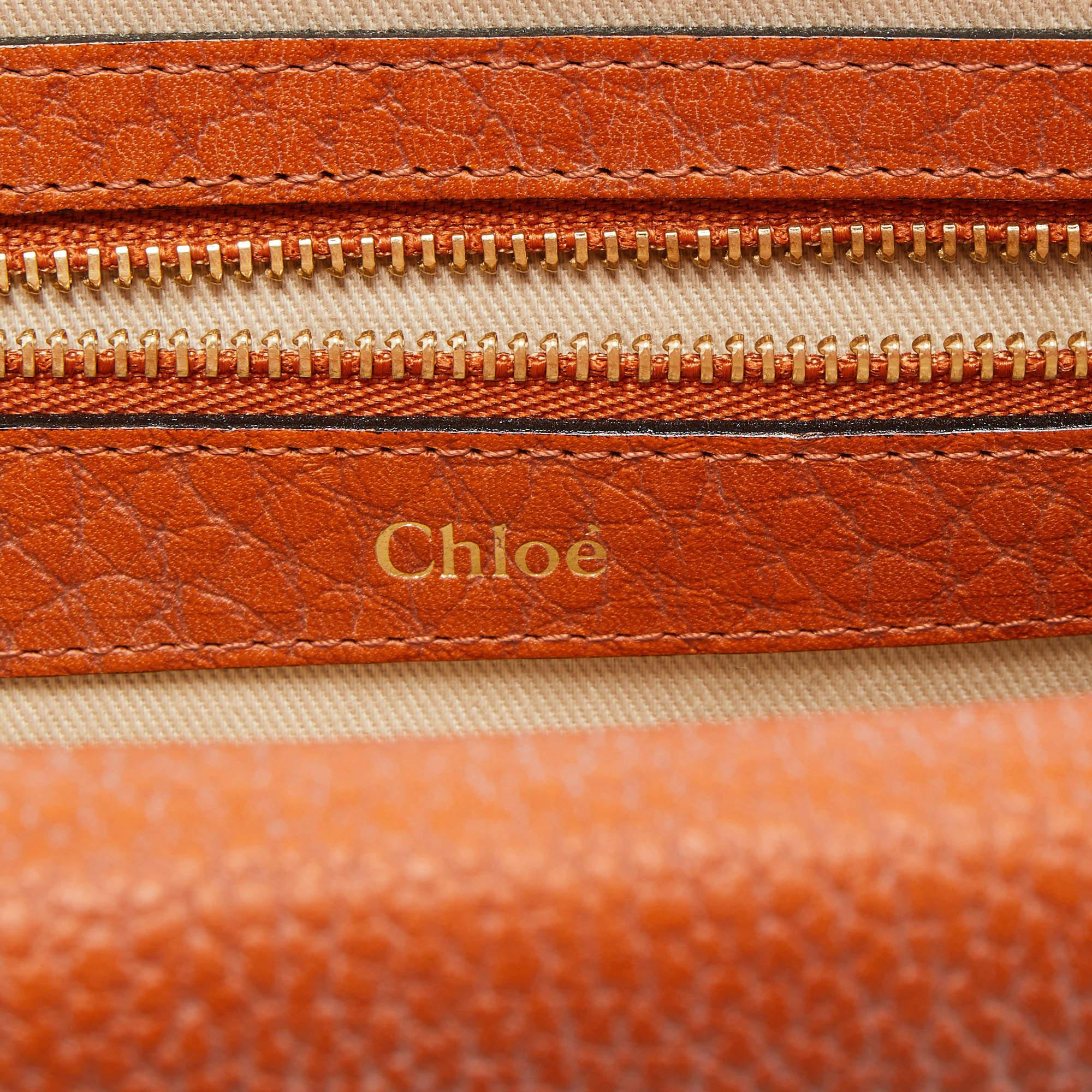 Chloe Brown Leather Medium Sally Shoulder Bag For Sale 9
