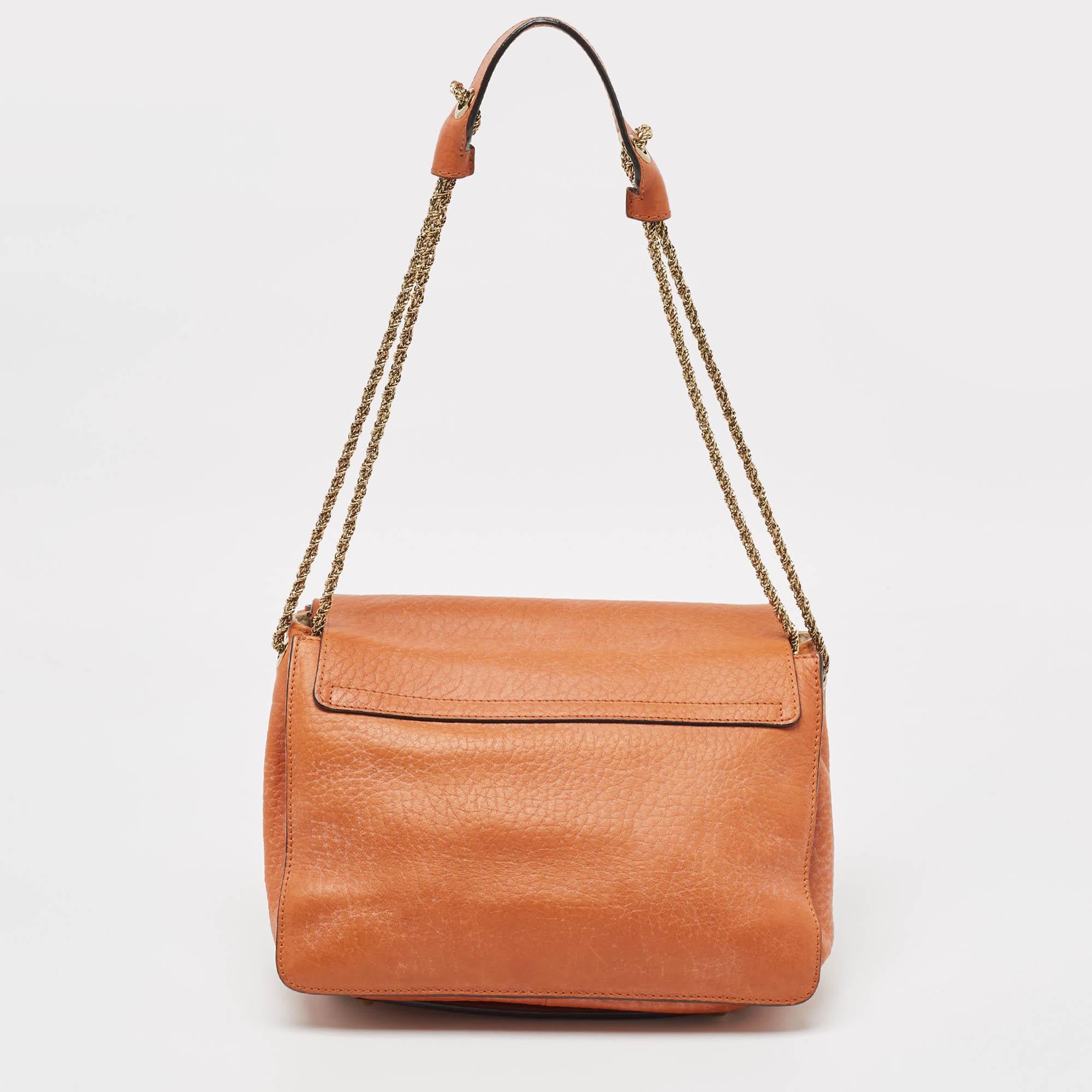 Women's Chloe Brown Leather Medium Sally Shoulder Bag