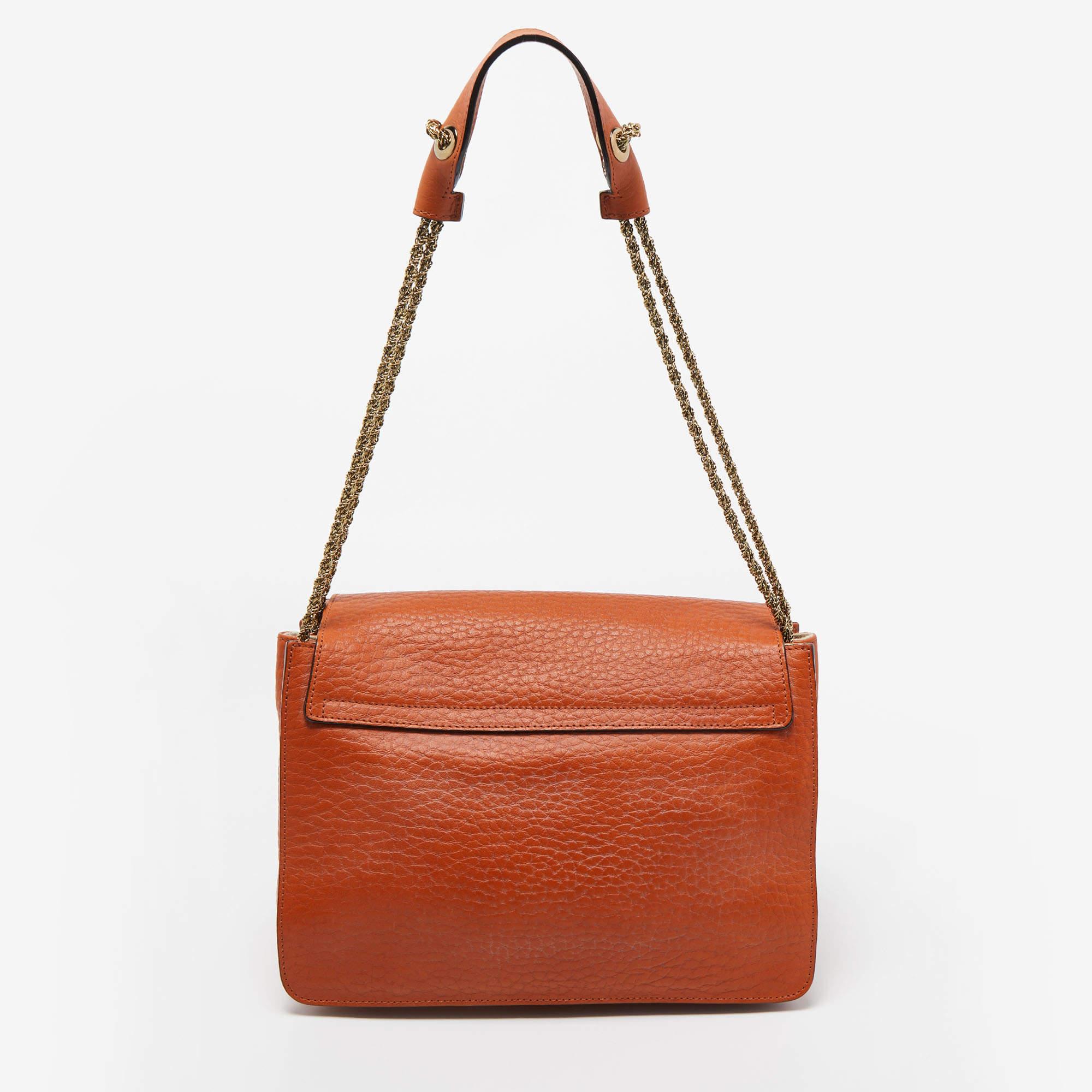 Chloe Brown Leather Medium Sally Shoulder Bag For Sale 1