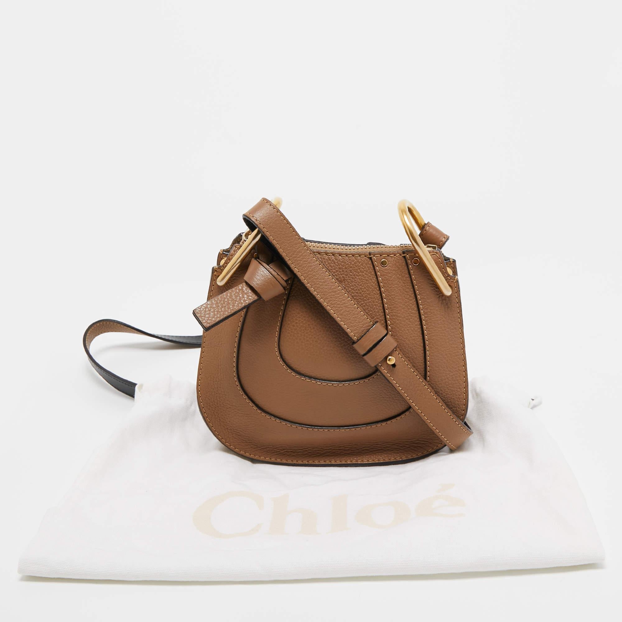 Chloe Brown Leather Nano Hayley Crossbody Bag 9