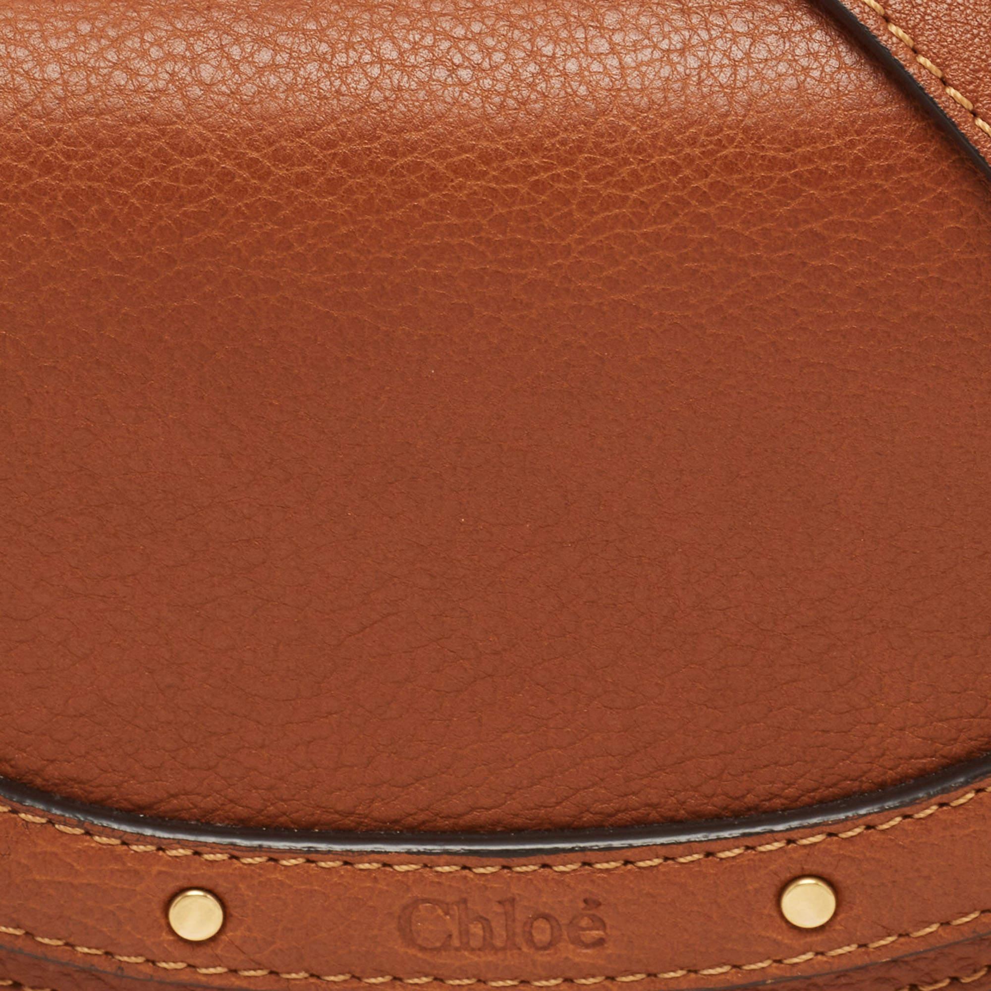 Chloé Brown Leather Nile Bracelet Minaudiere Crossbody Bag 4