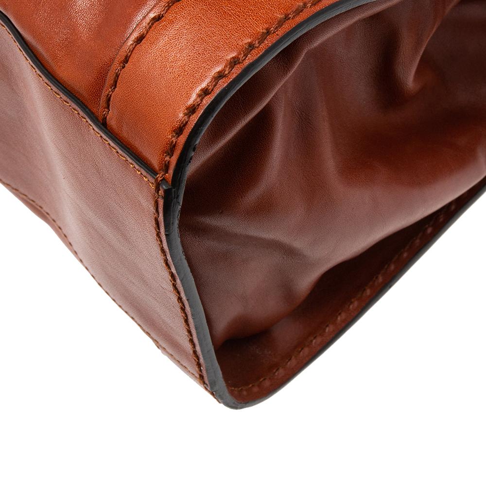 Chloe Brown Leather Oversized Zipper Tote 4