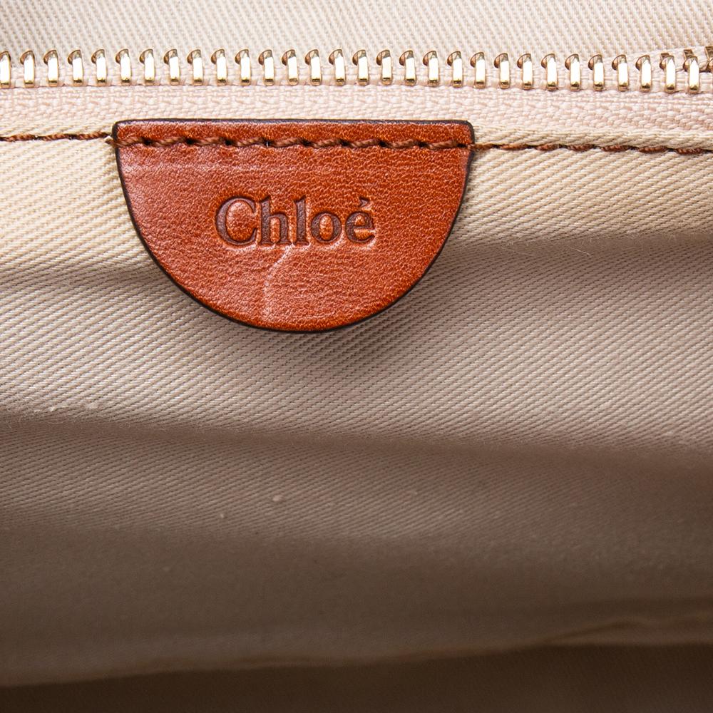 Chloe Brown Leather Oversized Zipper Tote In Good Condition In Dubai, Al Qouz 2