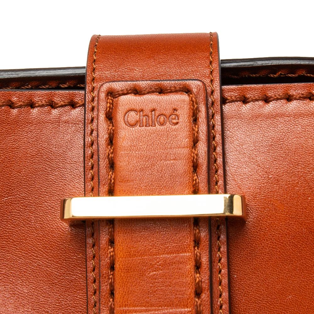Women's Chloe Brown Leather Oversized Zipper Tote