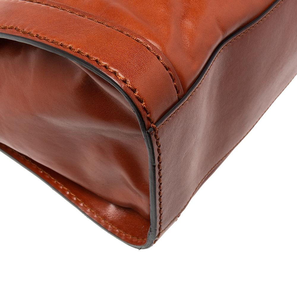 Chloe Brown Leather Oversized Zipper Tote 1