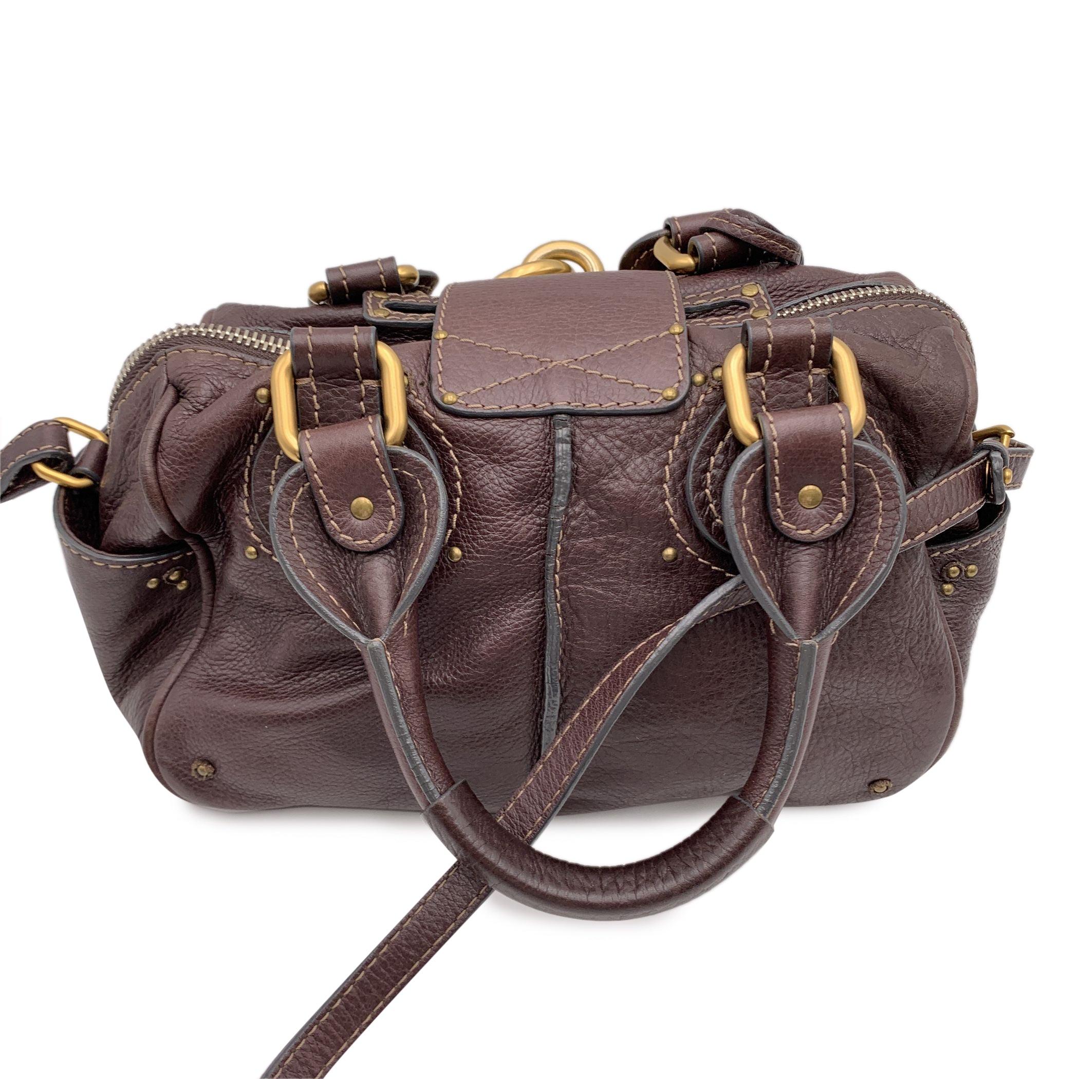 Chloe Brown Leather Paddington Bag Tote Satchel Handbag Excellent état à Rome, Rome