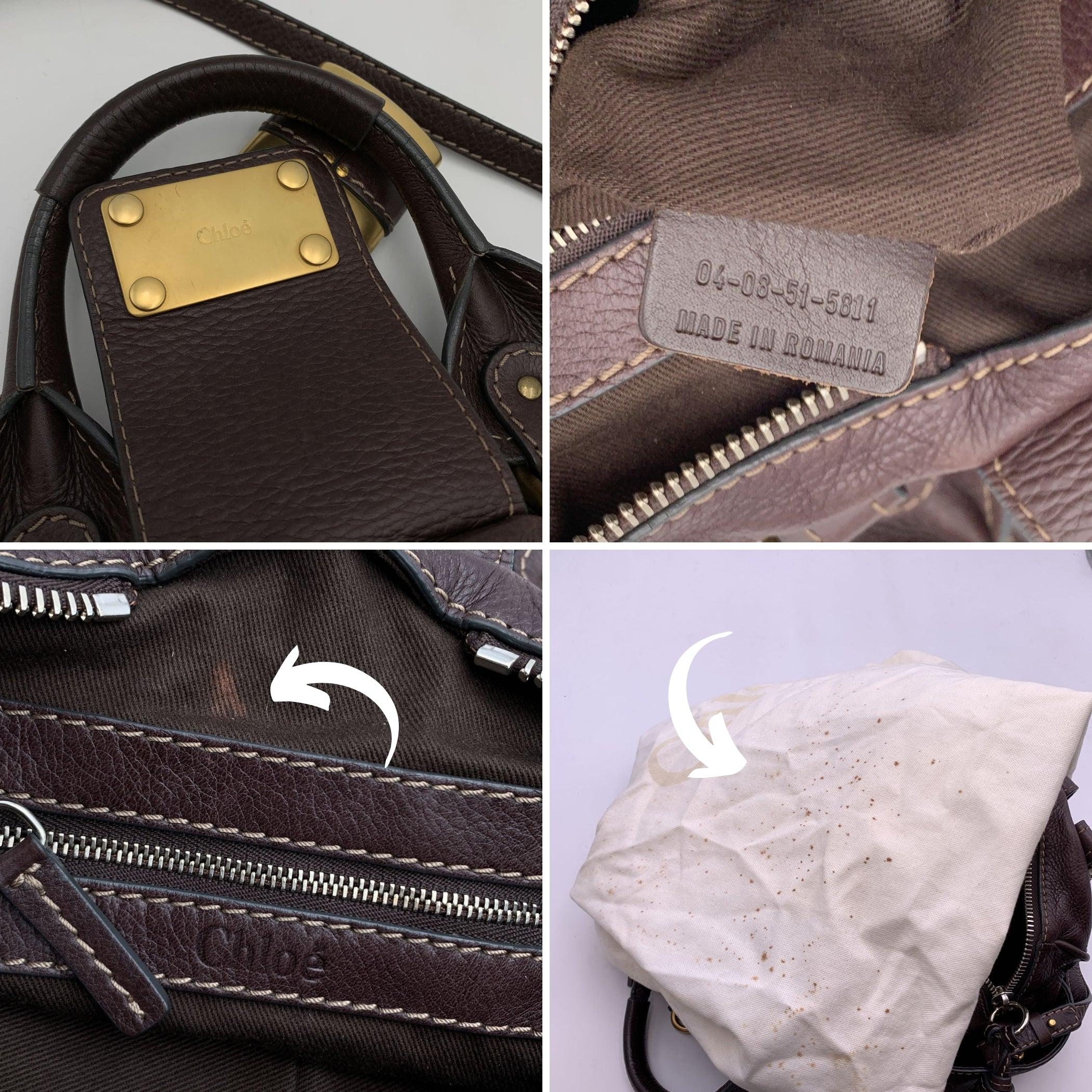  Chloe Brown Leather Paddington Bag Tote Satchel Handbag Pour femmes 