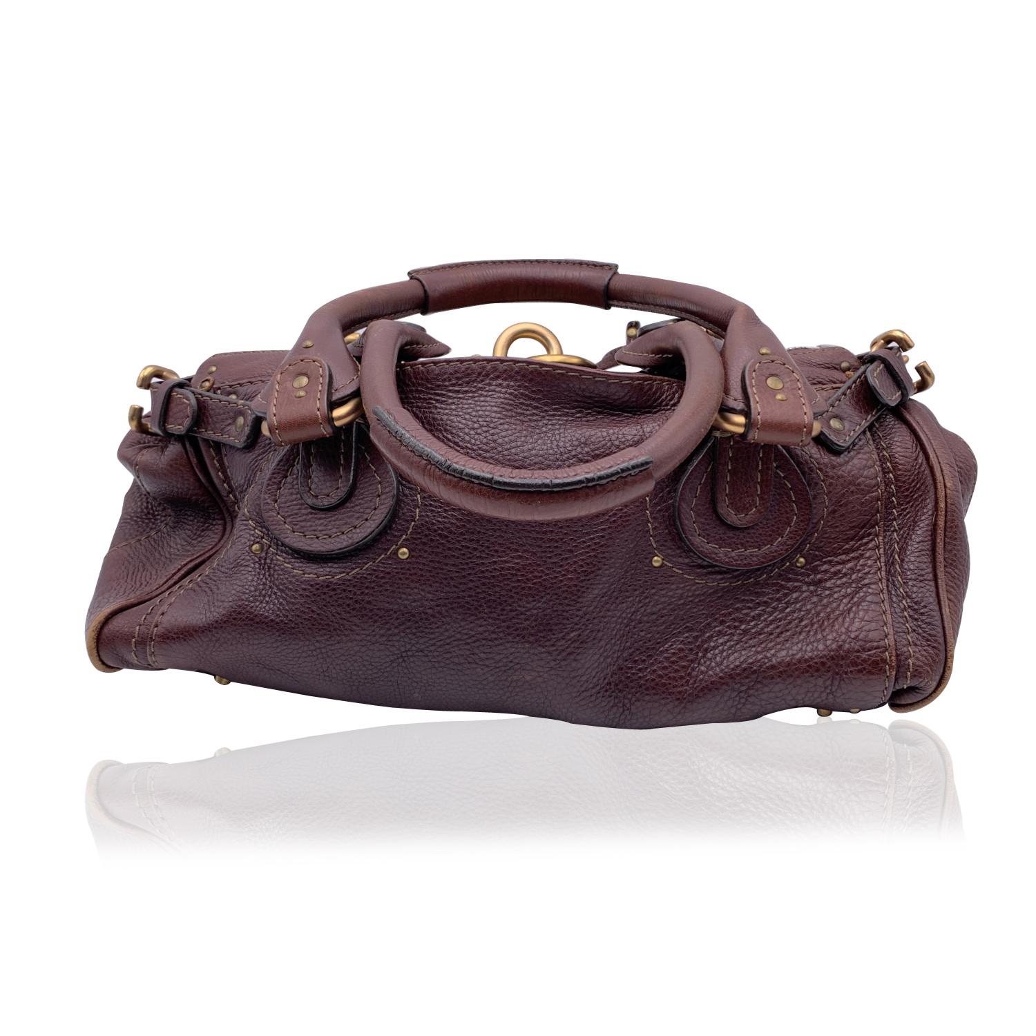 Black Chloe Brown Leather Paddington Bag Tote Satchel Handbag