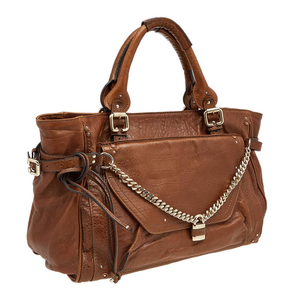 Chloe Brown Leather Paddington Capsule Tote In Good Condition In Dubai, Al Qouz 2