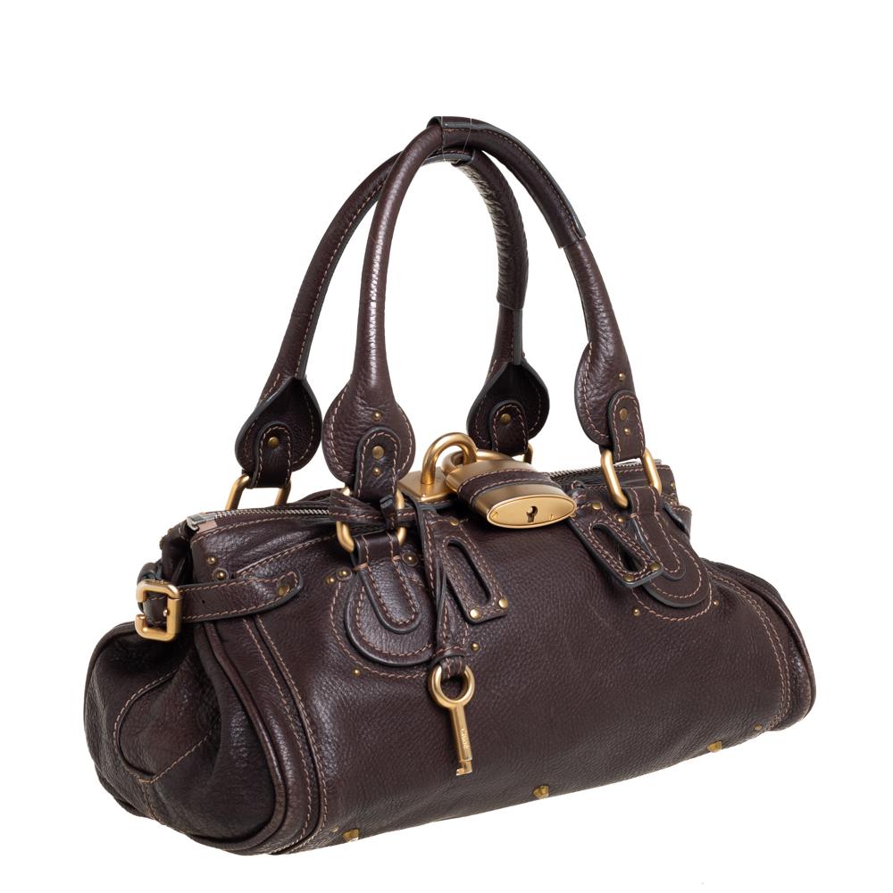 Black Chloe Brown Leather Paddington Shoulder Bag