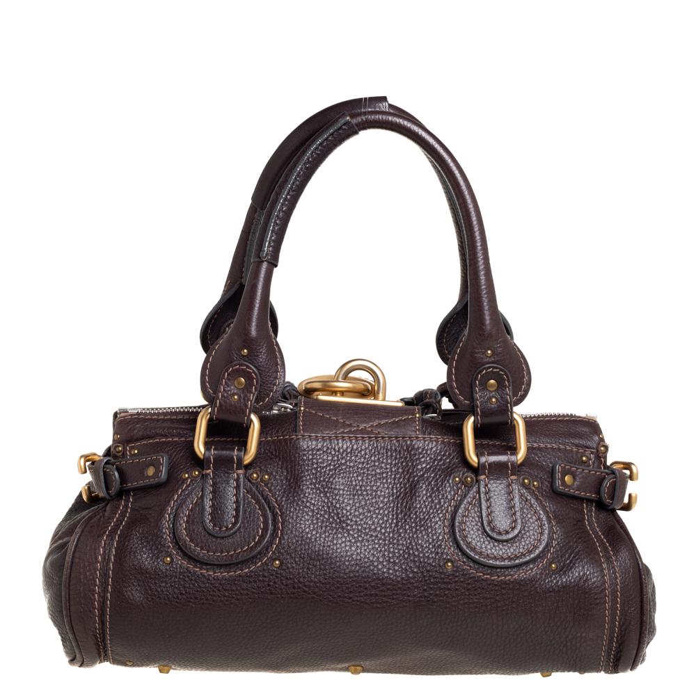 Chloe Brown Leather Paddington Shoulder Bag In Good Condition In Dubai, Al Qouz 2