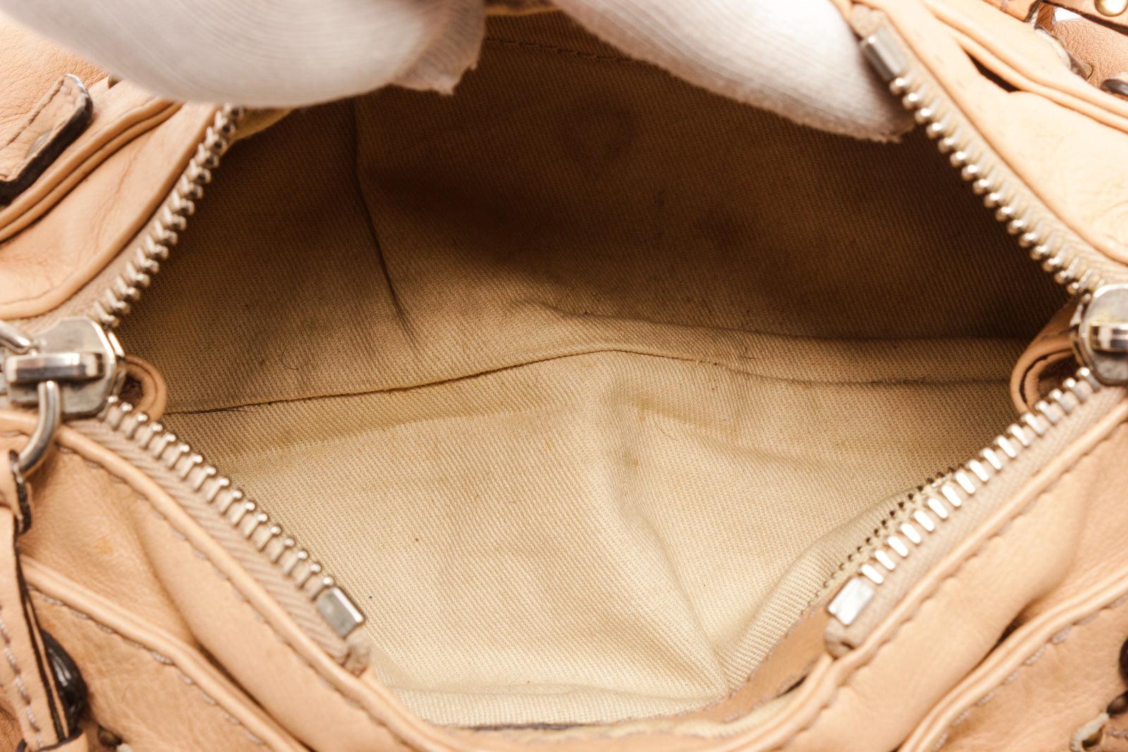 Paddington Umhängetasche aus braunem Leder mit goldfarbenen Beschlägen Damen im Angebot