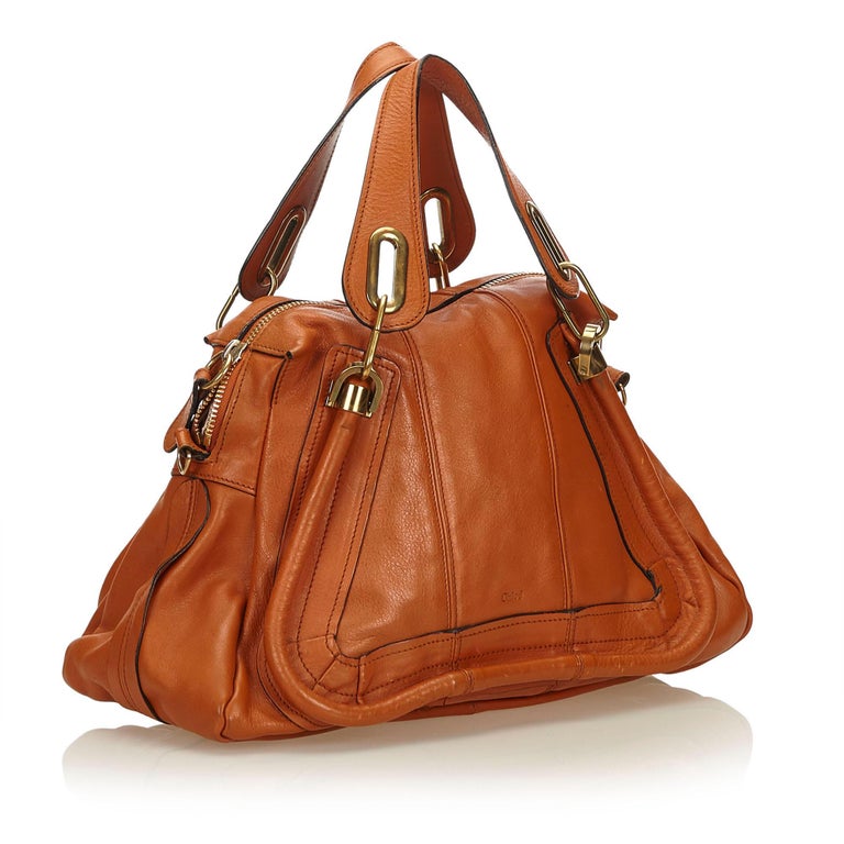 Chloe Brown Leather Paraty Satchel at 1stDibs