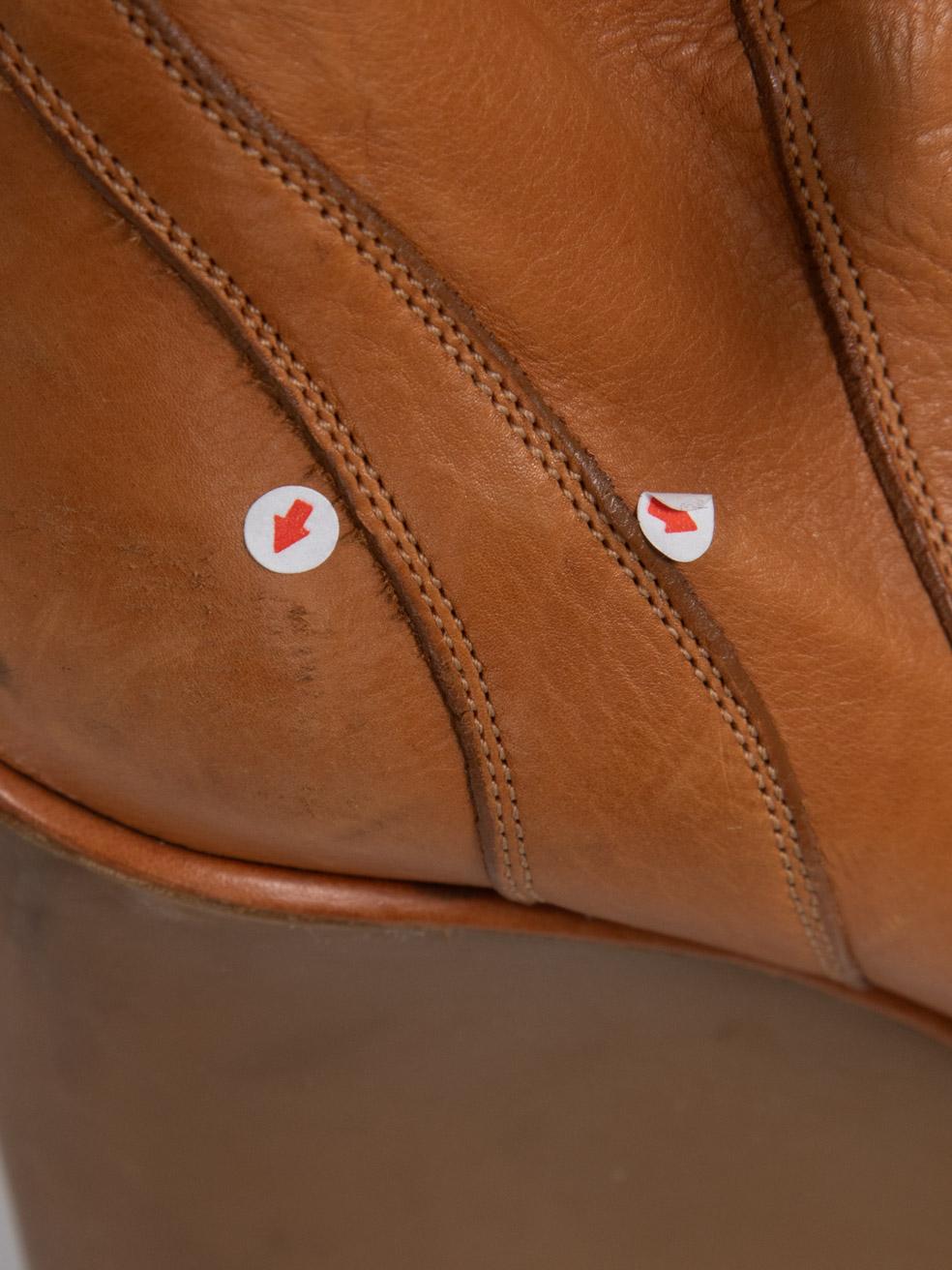 Chloé - Bottes à semelles compensées en cuir marron Taille IT 36 en vente 3