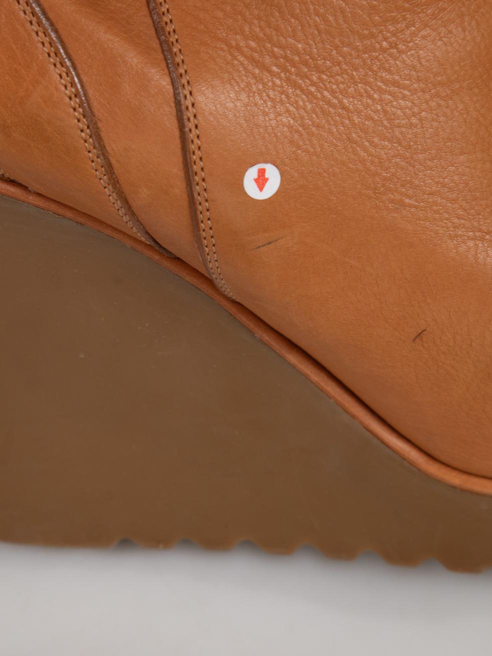 Chloé - Bottes à semelles compensées en cuir marron Taille IT 36 en vente 4