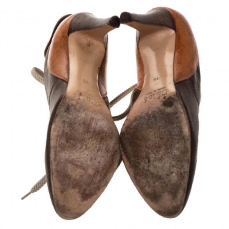Chloe - Stivaletti a punta in pelle marrone misura 36 In condizioni discrete in vendita a Dubai, Al Qouz 2