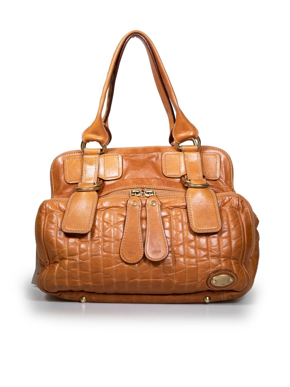Chloé Brown Leather Quilted Bay Bag In Good Condition In London, GB