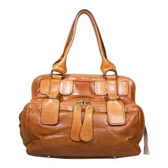 Chloé Brown Leather Quilted Bay Bag