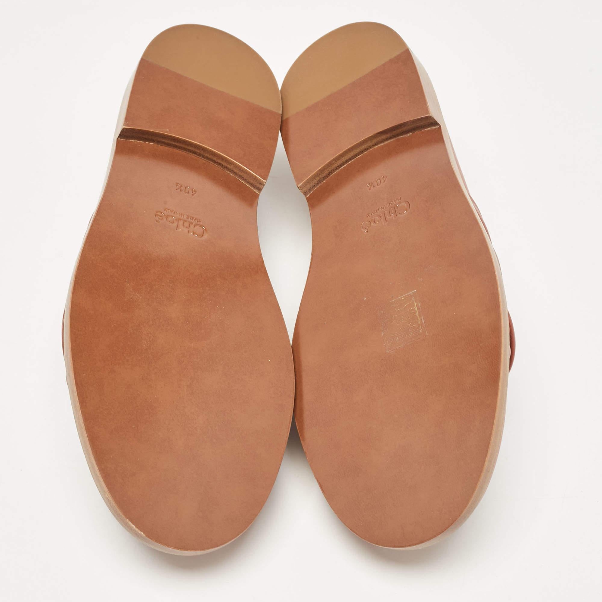 Chloe Mocassins en cuir Brown Taille 40.5 1