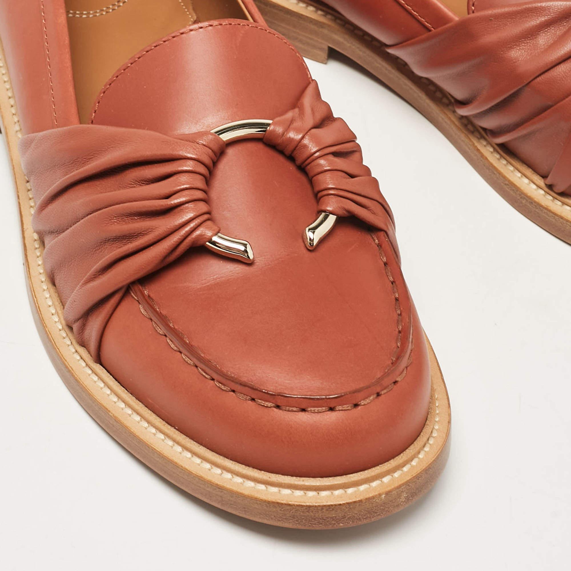 Chloe Mocassins en cuir Brown Taille 40.5 2