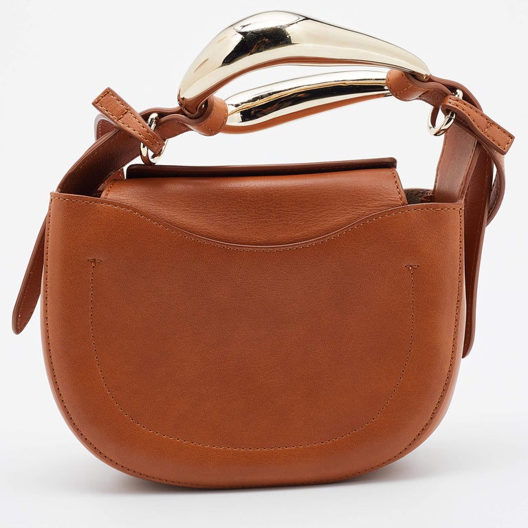 Chloe Brown Leather Small Kiss Crossbody Bag For Sale at 1stDibs