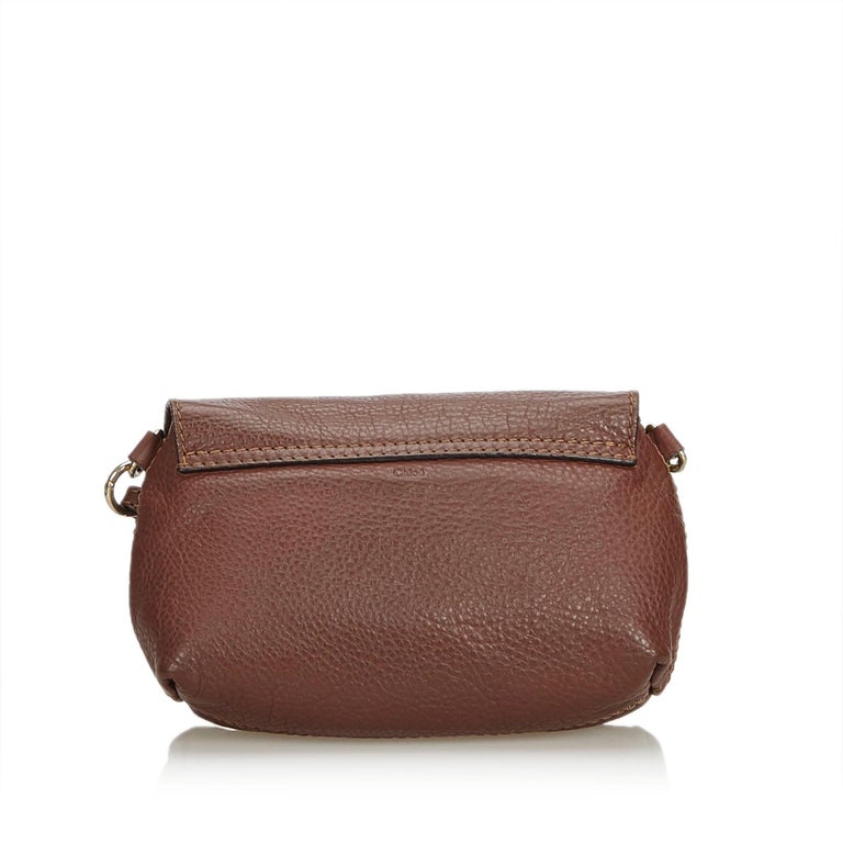 Chloe Brown Leather Small Marcie Crossbody Bag France For Sale at 1stDibs