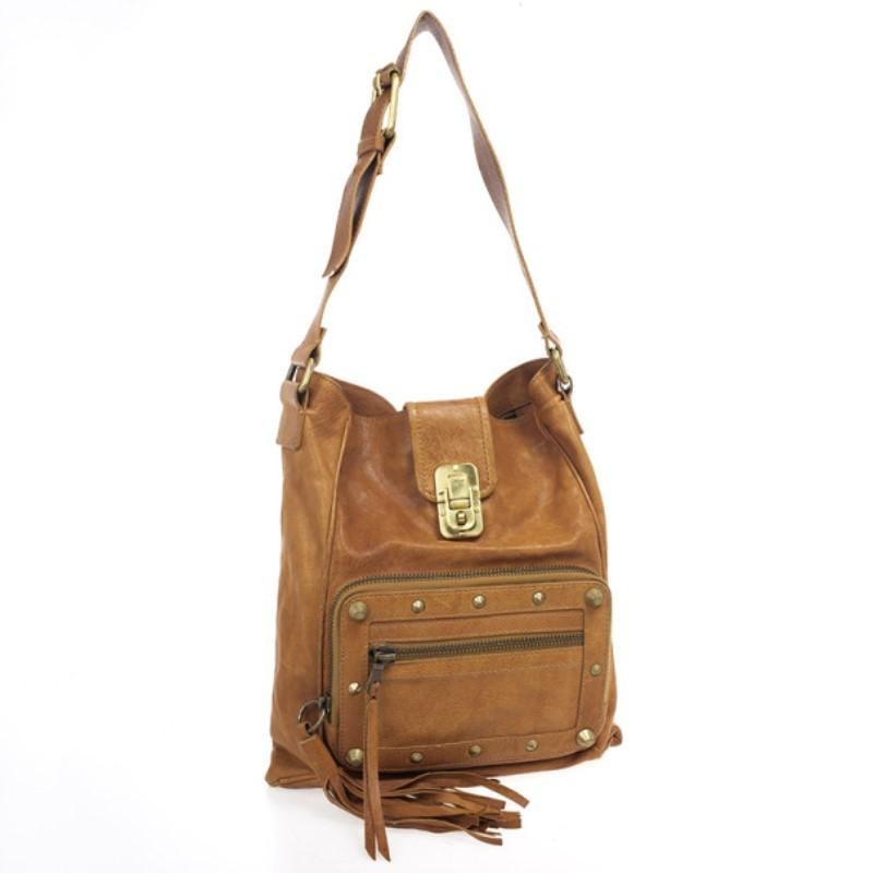 Chloe Brown Leather Tassel Hobo Bag 12