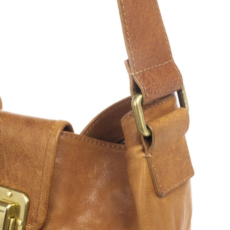 Women's Chloe Brown Leather Tassel Hobo Bag
