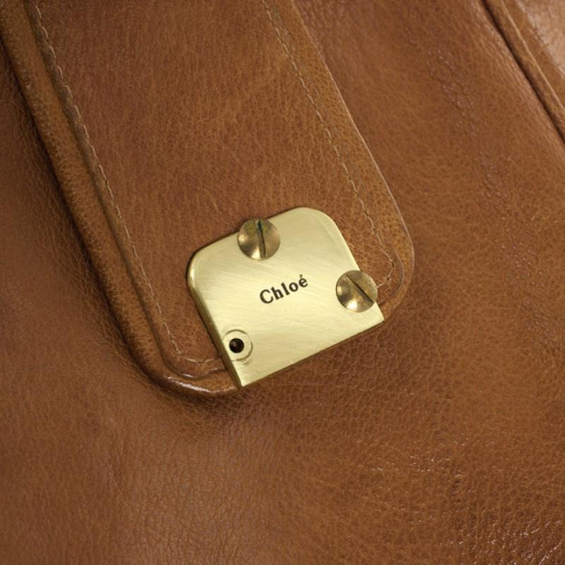 Chloe Brown Leather Tassel Hobo Bag 1