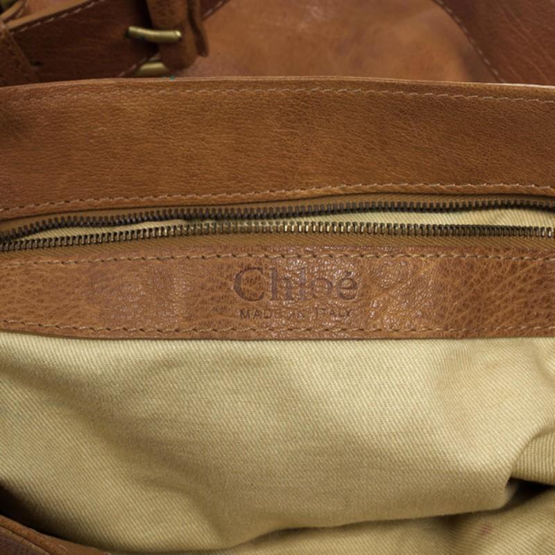 Chloe Brown Leather Tassel Hobo Bag 2