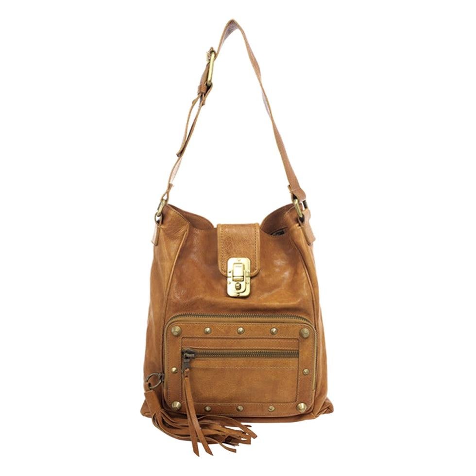 Chloe Brown Leather Tassel Hobo Bag at 1stDibs