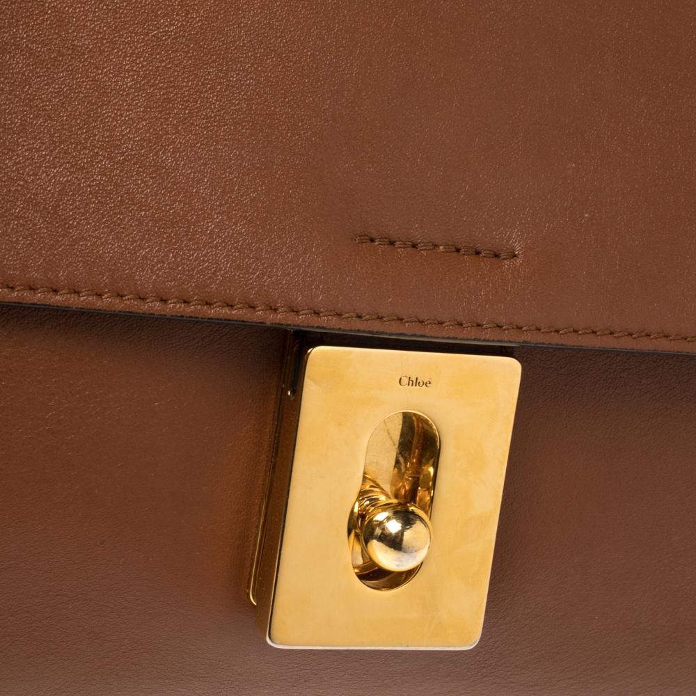 Chloe Brown Leather Top Handle Bag 8