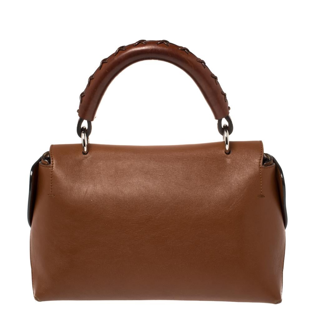 Women's Chloe Brown Leather Top Handle Bag