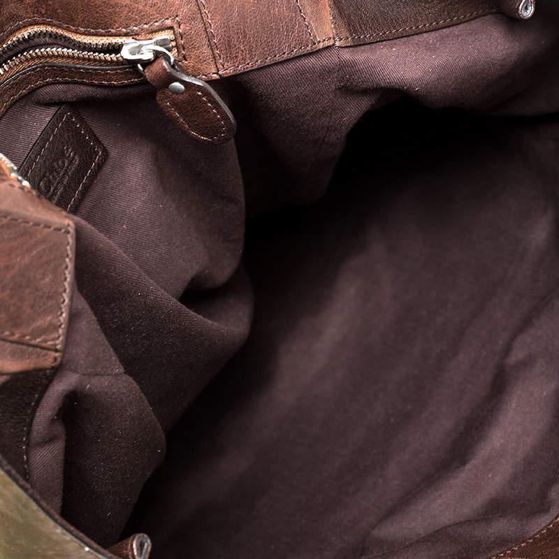 Chloe Brown Leather Vintage Chain Tote In Good Condition For Sale In Dubai, Al Qouz 2