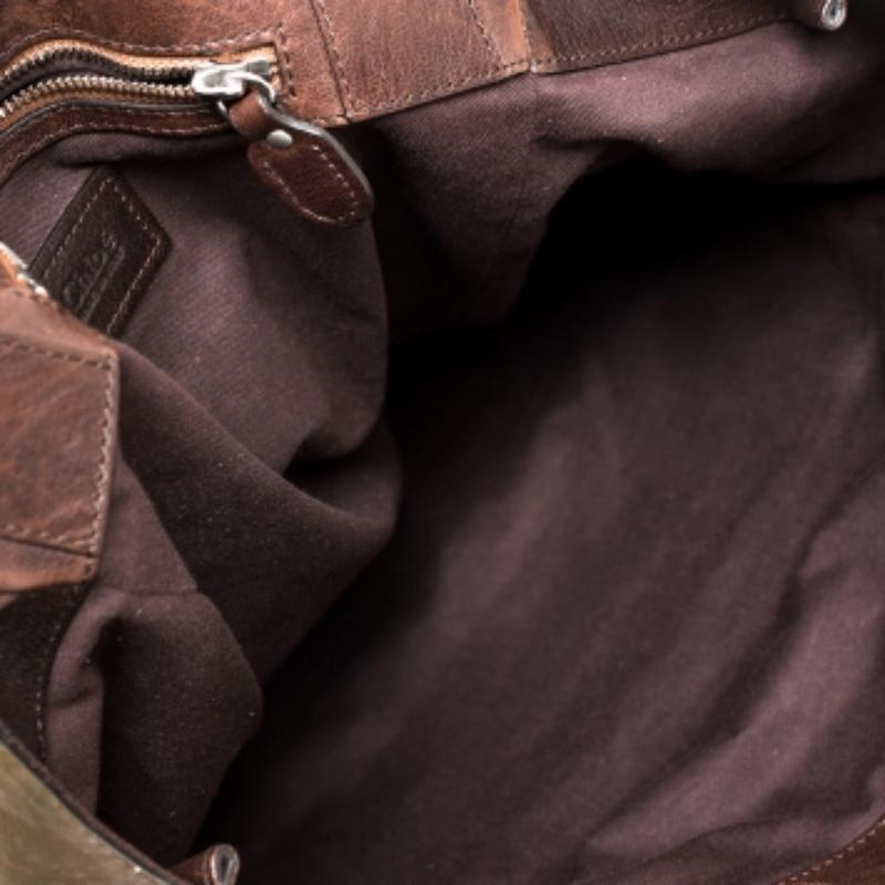 De las mujeres Chloe Brown Leather Vintage Chain Tote en venta