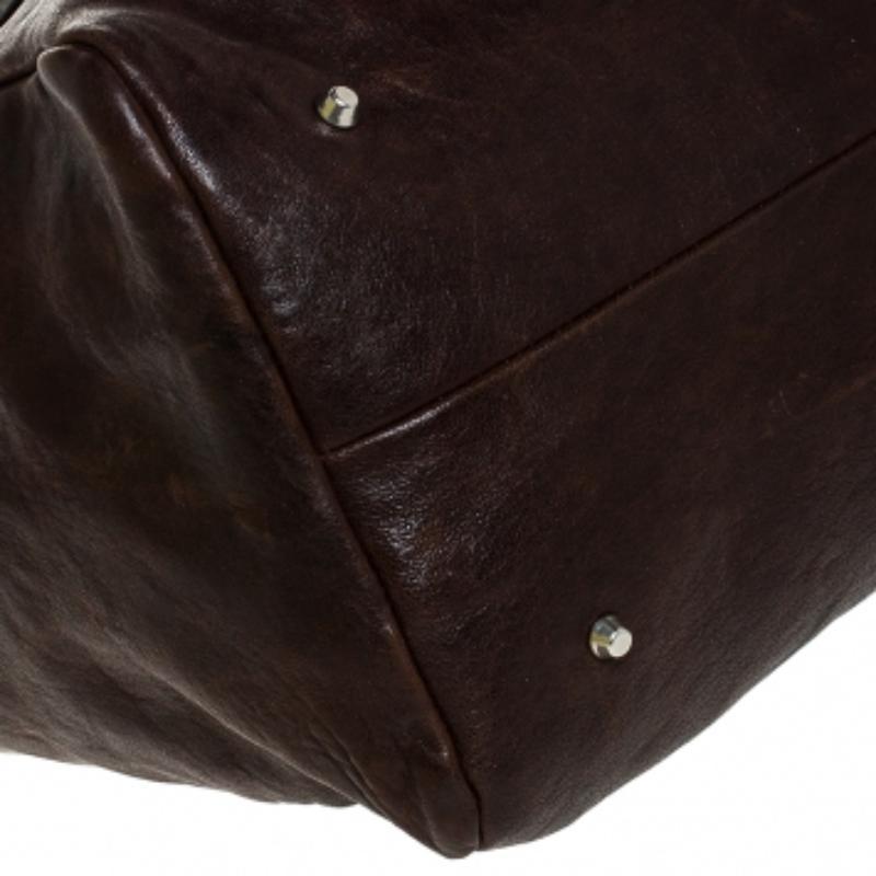 Chloe Brown Leather Vintage Chain Tote en venta 2