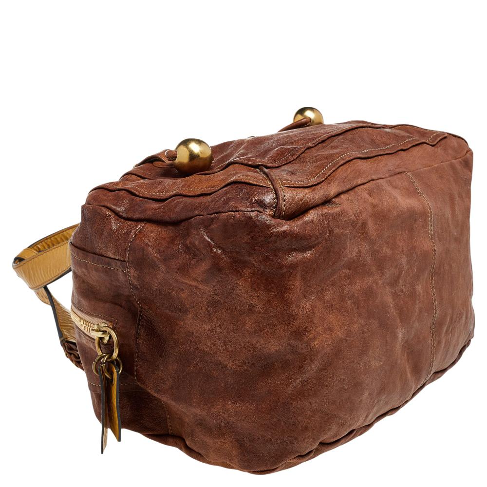 Chloe Brown Leather Zip Shoulder Bag For Sale 6